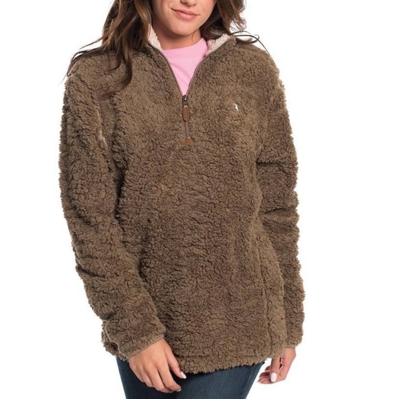 The Southern Shirt Company Sweaters - Southern Shirt Company Brown Cream Sherpa Pullover